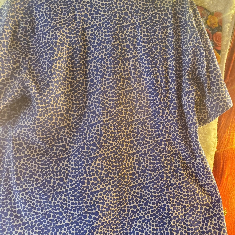 Unisex Blue Polka Dot Shirt